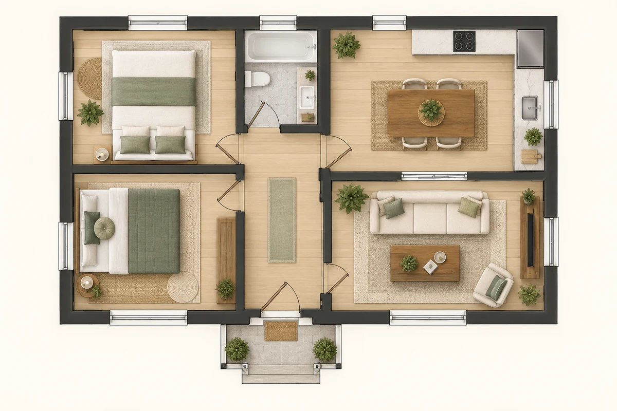 Furnished 2D — two-bedroom home